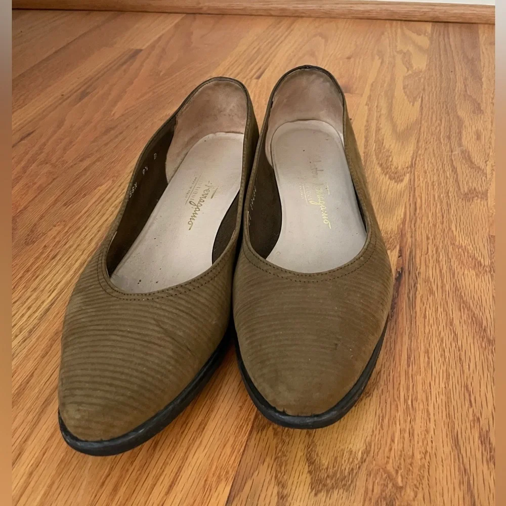 Salvatore Ferragamo Vintage Slip-ons 9.5 Brown Suede